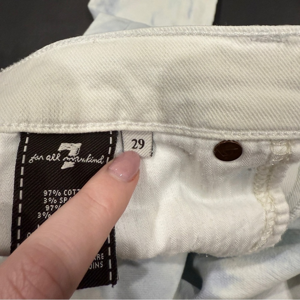 7 For All Mankind Tie Dye Distressed Roxanne  Skinny Jeans - Picture 8 of 12